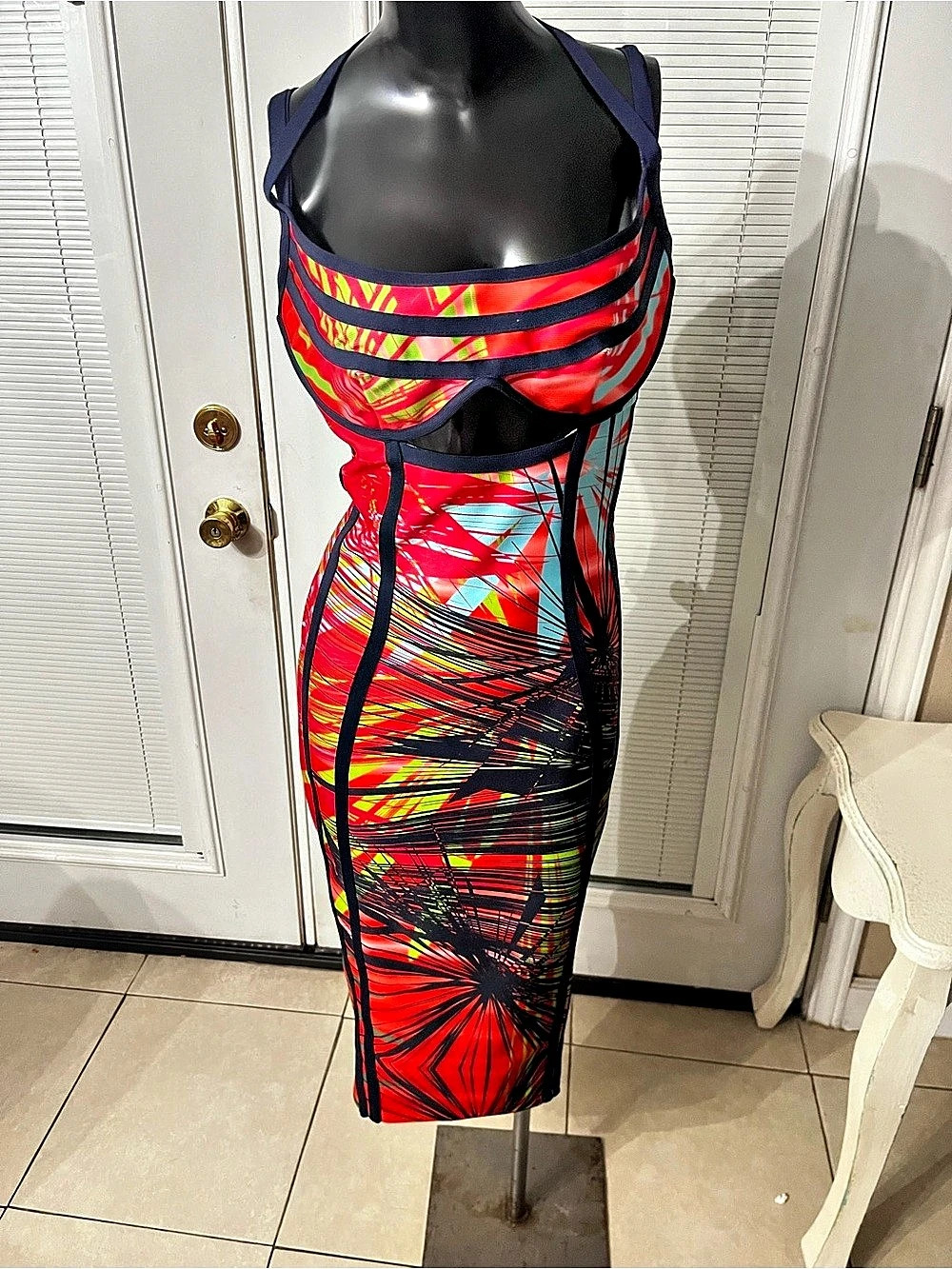 Fashion Nova Abstract Print Midi Dress